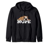 Nope Lazy English Bulldog Dog Lover Gift Zip Hoodie