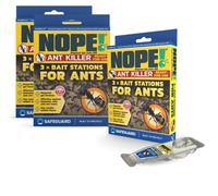 NOPE! Nope Ant Killer 3 X Bait Stations Box X 3 Pack. Traps For Indoor & Outdoor. Eradicates Ants And Their Colony & Nest