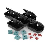 Nope! Nope Pre-Baited Mouse Bait Kit (5 Boxes, 5 Blocks 20G) Ready-To-Use Mice Poison Blocks With Single-Feed Brodifacoum & Bait Station