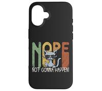 Nope Not Gonna Happen! Retro Cat Shows Middle Finger Case for iPhone 16
