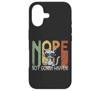Nope Not Gonna Happen! Retro Cat Shows Middle Finger Case for iPhone 17