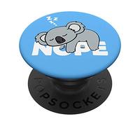 Nope Not Today Cute Lazy Koala Bear Funny Zoo Lover Blue PopSockets PopGrip: Swappable Grip for Phones & Tablets