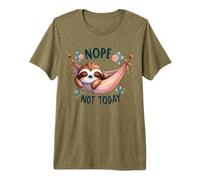 Nope Not Today Cute Sleepy Sloth in Hammock Premium T-Shirt