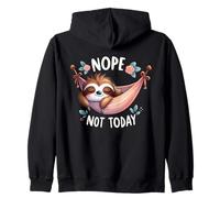 Nope Not Today Cute Sleepy Sloth In Hammock Zip Hoodie