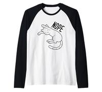 Nope Not Today Funny Lazy Bum Cat T-Shirt Kitty Lover Gift Raglan Baseball Tee