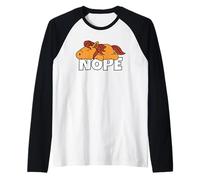 Nope Not Today Lazy Pony Horse Raglan Baseball Tee