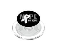 Nope Not Today Lung Cancer White Support Ribbon PopSockets PopGrip for MagSafe