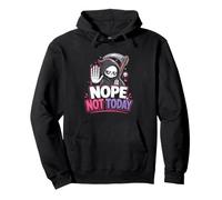 Nope Not Today Sarcastic Grim Reaper Pastel Goth Pullover Hoodie