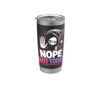 Nope Not Today Sarcastic Grim Reaper Pastel Goth Stainless Steel Insulated Tumbler