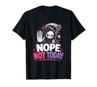 Nope Not Today Sarcastic Grim Reaper Pastel Goth T-Shirt