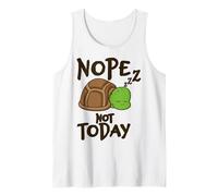 Nope Not Today Sleeping Turtle Lazy Mood Funny Animal Quote Tank Top