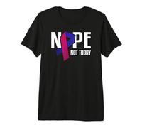 Nope Not Today Thyroid Cancer Teal Pink Blue Support Ribbon Premium T-Shirt