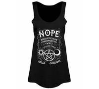 Nope Ouija, Ladies Black Floaty Vest, Gothic Supernatural Witchcraft Magic Gift
