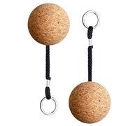 NOPEILVI 2PCS Floating Cork Keyrings,Floating Cork Ball Wooden Floatable Water Sports Keyring Buoyant Keychain Floating Cork Ball Keyring Canoe Key Float for Swimming Diving 50MM