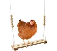 NOPEILVI-Chicken Swing Toy for Coop Natural Safe Wooden Accessories Handmade in USA! Large Durable Perch Ladder for Poultry Run Rooster Hens Chicks Pet Parrots Macaw Entertainment Stress Relief