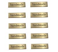 NOPEILVI/Metal Labels Tags for Clothes Shoes Bags Rectangle Hand Made Printed Labels DIY Sewing Crafts DIY Craft Accessories 10Pcs.
