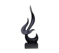 NOPEILVI Minimalist Flame-Shaped Statue, Modern Abstract Resin Flame Bird Sculpture Ornament For Table Black,Resin Minimalist