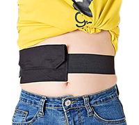 NOPEILVI Peritoneal Dialysis Cover Comfortable PD Belt G/Peg Feeding Tube Holder Catheter Drainage Abdominal Fixation Nursing For Patients (98-115CM),Black