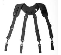 NOPEILVI Tool Belt Suspender Adjustable Elastic Heavy Duty Work X Type Straps Heavy-Duty Tool Belts Padded work suspenders Flexible Adjustable for Carpenter Electrician (Black)
