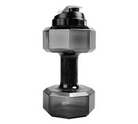 NOPEILVI Weight Dumbbell Shaped Water Container Leak Proof Lid 2.2L Black Weight Dumbbell Sports Half Gallon