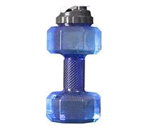 NOPEILVI Weight Water Bottle Dumbbell Shaped Water Container With Leak Proof Lid 2.2L Blue Weight Water Bottle, Dumbbell Water Bottle, Sports Water Bottle, Big Capacity Water Bottle, Half Gallon