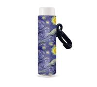 Nopersonality Womens Van Gogh Starry Sky Lip Balm Holder Keychain Clip On Lipstick Sleeve Chapstick Sleeve Holder Keychain
