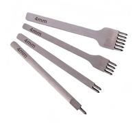 nophike Leather Craft Kits Pricking Irons, Diamond Lacing Stitching Chisel Set (4mm, 1/2/4/6 Prong), Manual-DIY, 3/4/5/6mm Options