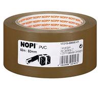 NOPI Pack/Packer Embossed PVC, Brown, 57215-00000-01, 66 m x 50 mm | High-Tack PVC Packing Tape for Medium and Heavy Parcels - Tear-Resistant and Designed for Quiet Unwinding