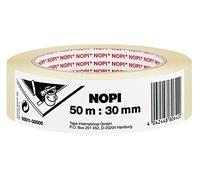 NOPI Painter's Masking Tape - Light Beige - 1 Roll - 50 m x 30 mm | Natural-rubber adhesive provides a particularly strong hold - removable without residue for up to 4 days