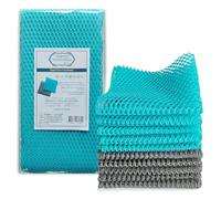 NOPIGO Dish Washing Net Scrubber/Innovative Mesh Cloth, Quick Dry - No More Sponges with Smell / 11.5 by 11.5 inches/Advanced Raw Material-Polypropylene 100% (Mint5 Gray5)