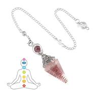 NOPKESV 1 Piece Resin Rose Quartz Pendulum Gemstone Crystal Healing Stones Ornaments for Witchcraft Ceremony, Fortune Telling, Energy Balance, Reiki Healing and Esoteric Gifts