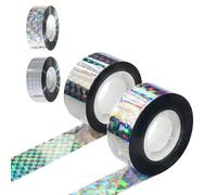 NOPKESV 2 Rolls Reflective Bird Repellent Tape, Bird Scarer, Bird Repellent, Repellent Tape for Bird Repellent, Reflective Tape for Gardens, Yards, Plants (50 m x 2.4 cm)