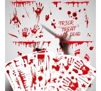NOPKESV Halloween Decoration Scary Window Pictures Horror Window Decoration Window Sticker Outdoor Garden Haunted House Party Decoration Halloween Zombie Poster Front Door Wall Decoration Bloody