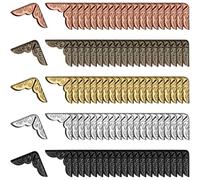 NOPKESV Pack of 100 Book Corner Protectors, Triangular Edge Decoration for Books, Book Protectors, Metal Corner Protectors, Photo Corner for Scrapbooking