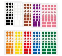 NOPKESV Pack of 160 geometric shapes stickers (circle, triangle, square, rectangular) (5 colours)