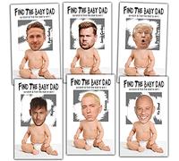 Nopoben Baby Shower Games - Find the Baby Dad Scratch Off Celebrity Cards, Baby Shower Party Games Supplies - 36 Cards(BA01-baiR)