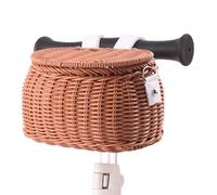 NOPOXA Bicycles Wicker Basket Front Handlebars Basket with Belt and Lid Wovens Bikes Basket for Kids Bikes, Scooter