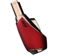 nopqw Cigar lighter windproof butane torch lighter with adjustable flame suitable for candles, barbecue, fireplace, kitchen and camping(Red)