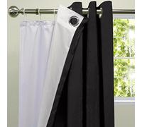 Nopton Textile Blackout Lining for Eyelet Curtains 3 Pass Thermal Insulated Includes Curtain Hooks (46" x 54" (Inc 16 Hooks))