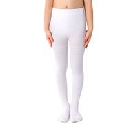 NOQ Children Thin Tights with Beautiful Print Girls Patterned Pantyhose 40 DEN School Dance Ceremony Casual, Zojka Bianco 10-11 years (140-146)