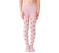 NOQ Children Thin Tights with Beautiful Print Girls Patterned Pantyhose 40 DEN School Dance Ceremony Casual, Figo Cotton Candy 4-5 years (104-110)