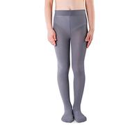 NOQ Children Thin Tights with Beautiful Print Girls Patterned Pantyhose 40 DEN School Dance Ceremony Casual, Zojka Grey 7-8 years (122-128)