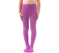 NOQ Girls Plain Knit Tights Footed Warm Opaque School Kid Stockings Ballet Dance Show Nursery, Lavende 8/9 years