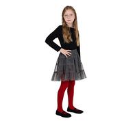 NOQ Girls Thick Pantyhose Corina Plain 120 DEN Warm Footed Leggings Kid Nursery Ballet Dance Class Opaque Tights, Rosso 11/12 years