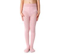 NOQ Girls Tights with 3D Effect Pattern Plain Dance Gymnastic School Pantyhose Fancy Outfit Little Princess, Dominica Cotton Candy 4-5 years (104-110 cm)