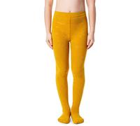 NOQ Girls Tights with 3D Effect Pattern Plain Dance Gymnastic School Pantyhose Fancy Outfit Little Princess, Autumn Curry 10-11 years (140-146 cm)