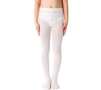 NOQ Girls Tights with 3D Effect Pattern Plain Dance Gymnastic School Pantyhose Fancy Outfit Little Princess, Lilly Kalina 4-5 years (104-110 cm)