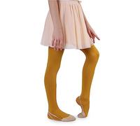NOQ Kids Girls Microfiber Tights 60 DEN Soft Warm Comfortable Opaque for Toddlers Tights Casual Celebrations Ballet School One Pair Mary, Mustard 128-134