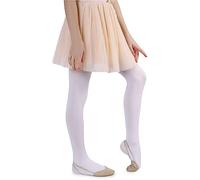NOQ Kids Girls Microfiber Tights 60 DEN Soft Warm Comfortable Opaque for Toddlers Tights Casual Celebrations Ballet School One Pair Mary, Bianco 116-122