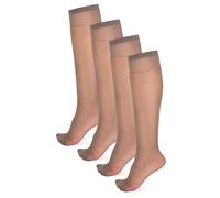 NOQ Transparent Matte Thin Socks for Women Girls Knee Length Socks Elegant Style Women's Socks Comfortable 15 DEN Thickness Ideal for High Heels BOX4, Lyon